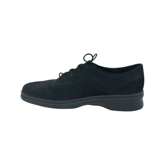 Clarks Oxford Shoes Womens 8.5 M Black Suede Leather - Picture 4 of 9